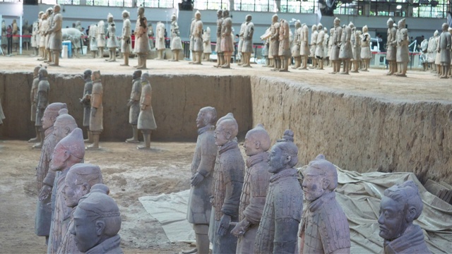 中国古代历史遗迹兵马俑在中国西安