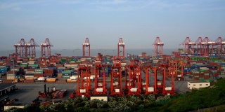 Large port ship in Asia