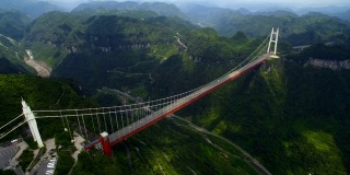 矮寨桥鸟瞰图，吉首，中国湖南。