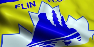 挥舞加拿大城市旗帜Flin Flon无缝环