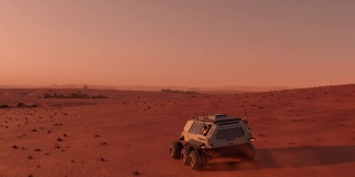 火星探测器和殖民者在火星表面旅行