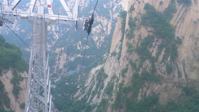 道教神山华山和缆车，是中国最受欢迎的旅游胜地
