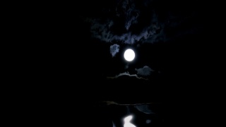 阴天夜晚的满月视频素材模板下载