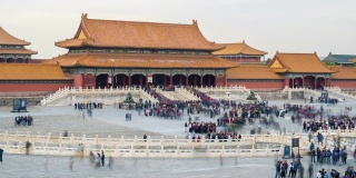 时间流逝4 k。紫禁城(又称故宫)位于中国北京。