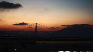 加州旧金山金门大桥上的日落视频素材模板下载