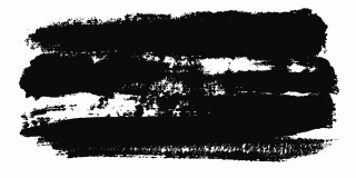 抽象动画的黑色油漆笔触在一张白色的纸上。动画。极简的黑白动画笔触在白色的背景