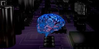 发光的大脑和电脑电路板