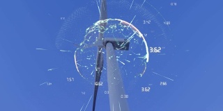 风力涡轮机和数字地球仪