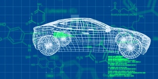 分子结构汽车的三维模型