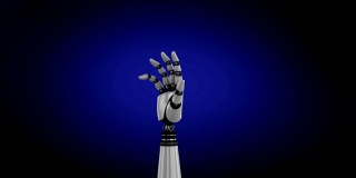 黑色背景上的机器人手臂