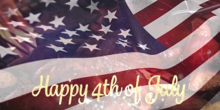 烧烤和美国国旗，还有独立日快乐的短信