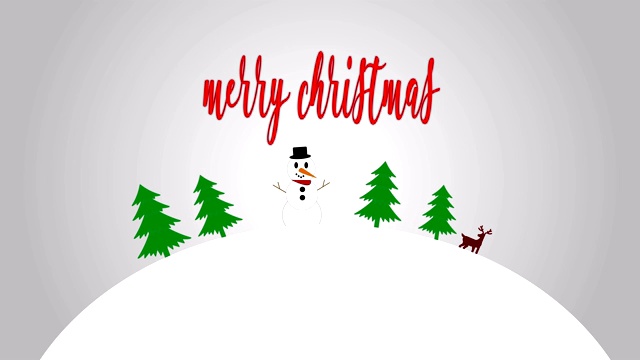 4K圣诞快乐- 3D雪世界动画