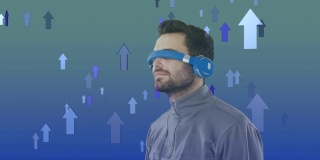 Man wearing virtual goggles