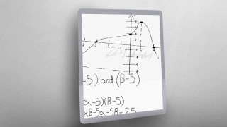 在平板电脑屏幕上显示数学方程式视频素材模板下载