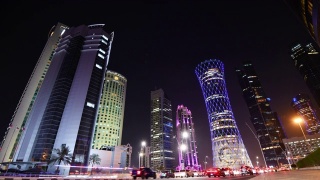 卡塔尔，多哈，天际线建筑和生活在卡塔尔视频素材模板下载