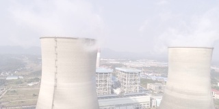 火电厂鸟瞰图，工业景观，中国