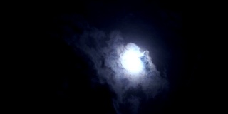 满月消失在乌云的碎片中