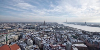 Riga Down Town大教堂圆顶超拍，冬季延时拍摄