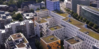 德国汉堡的现代住宅建筑鸟瞰图