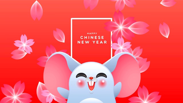 2020年中国新年老鼠动画背景