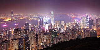 香港夜景的时间流逝