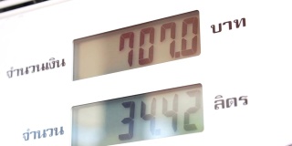 加油站加油期间，加油站泰式浴缸汽油价格上涨