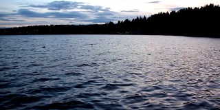 日落华盛顿湖，西雅图，美国