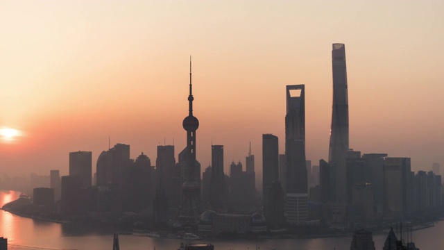 PAN Shanghai Skyline at Sunrise / Shanghai, China