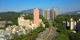 深圳市晴天交通街道航拍全景4k倾斜转移中国