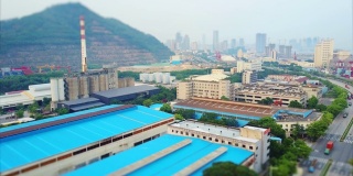 白天时间深圳著名集装箱港区航拍全景4k倾斜移位中国