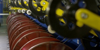 轮胎厂的纺丝金属线轴生产线