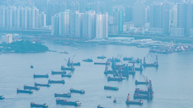 延时货运码头香港港口