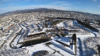 五街炮台是日本北海道函馆市冬季的历史建筑，是日本北海道函馆市的著名地标视频素材模板下载