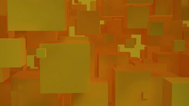 运动设计抽象3d黄色几何形状循环动画背景，4k超高清。