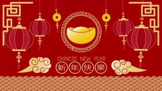 动漫春节快乐，中华繁荣。(中文翻译-春节快乐)视频素材模板下载