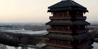 中国古典宝塔-大风亭，西安，中国。