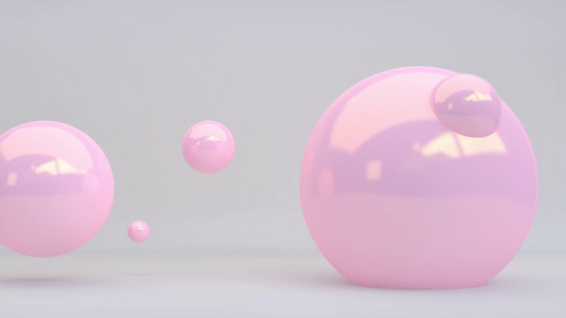 抽象三维粉色几何形状循环动画背景，运动设计，4k超高清。