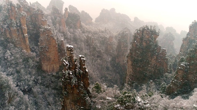 湖南张家界下雪