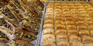 传统的土耳其甜糕点，称为Baklava
