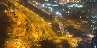 4K时间推移:香港市中心尖沙咀的交通和建筑