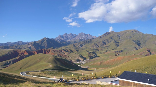 Beautiful nature landscape veiw of the Zhuoer Mountain Scenic Area in Qinghai China.