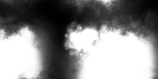 白色流明粒子以云的形式在黑色背景HD 1920x1080