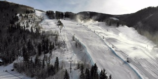 Vail Colorado Ski Area Aerial Drone Clip in the Winter