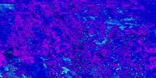 计算机生成的故障动画，彩虹色数据坍缩视觉特效