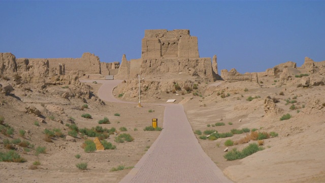 中国新疆省交河遗址景观。