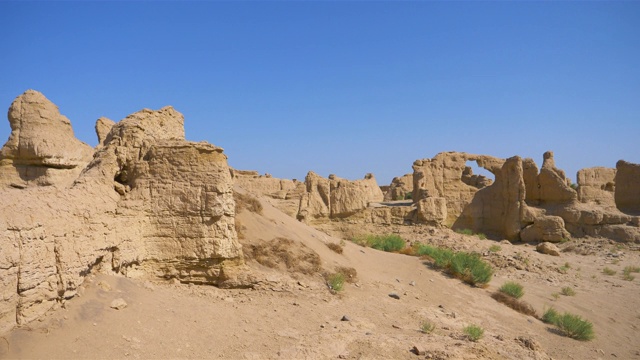 中国新疆省交河遗址景观。