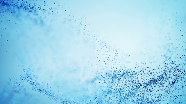 4k抽象粒子波背景-浅蓝色，冰，雪-美丽的彩色粉环