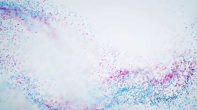 4k抽象粒子波背景-多色，创意-美丽的彩色粉环