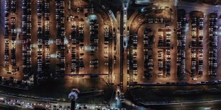T/L无人机夜间停车场视图