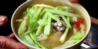 POV的越南面条碗包子Ca面条与汤